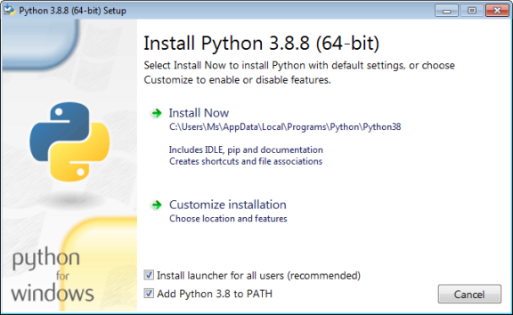 install python