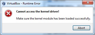 VirtualBox - Runtime Error